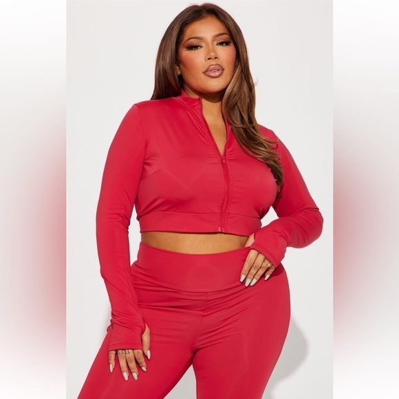 Fashion Nova Pants - Fashion Nova 3X Amalie Active set Red